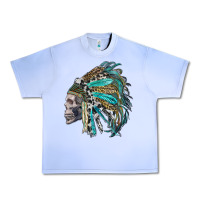 Grape Ice western indian headdress with skull Urban Heavy Tee - RanaPortraitStore