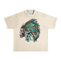 Sandshell western indian headdress with skull Urban Heavy Tee - RanaPortraitStore