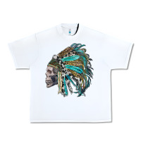 White western indian headdress with skull Urban Heavy Tee - RanaPortraitStore