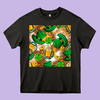 St. Patricks Day Hat Digital Paper Heavy Core Tee Designed By Bundleandbundleshop