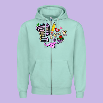 Pre K Zipper Hoodie Designed By Ranaportraitstore