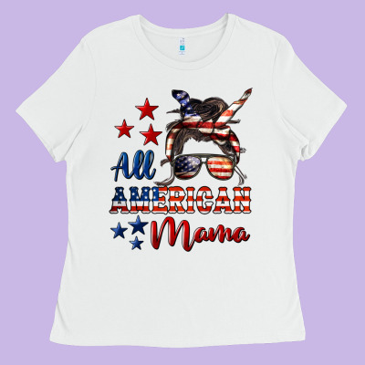All American Mama Mother's Day Ladies Tee Designed By Lillyallendesigns