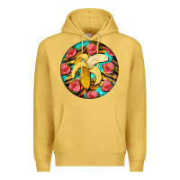Antique Gold banana and strawberries with tiger pattern Premium Hoodie - BarkalooDesign