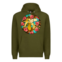 Army Green banana and strawberries with tiger pattern Premium Hoodie - BarkalooDesign