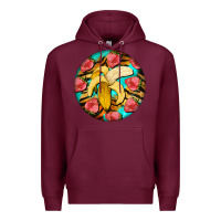 Burgundy banana and strawberries with tiger pattern Premium Hoodie - BarkalooDesign