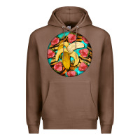 Chestnut banana and strawberries with tiger pattern Premium Hoodie - BarkalooDesign