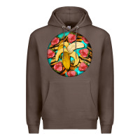Coffee banana and strawberries with tiger pattern Premium Hoodie - BarkalooDesign