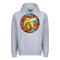 Heather Grey banana and strawberries with tiger pattern Premium Hoodie - BarkalooDesign