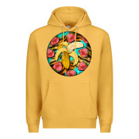 Mustard banana and strawberries with tiger pattern Premium Hoodie - BarkalooDesign