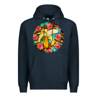 Navy banana and strawberries with tiger pattern Premium Hoodie - BarkalooDesign