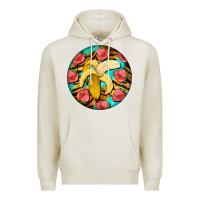 Oatmeal Heather banana and strawberries with tiger pattern Premium Hoodie - BarkalooDesign