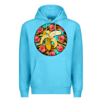 Ocean Blue banana and strawberries with tiger pattern Premium Hoodie - BarkalooDesign