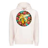 Pale Pink banana and strawberries with tiger pattern Premium Hoodie - BarkalooDesign