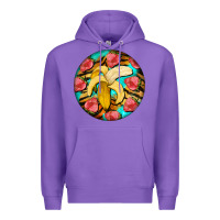 Purple banana and strawberries with tiger pattern Premium Hoodie - BarkalooDesign