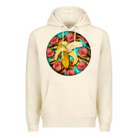 Sandshell banana and strawberries with tiger pattern Premium Hoodie - BarkalooDesign