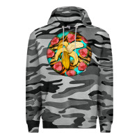 Slate Camo banana and strawberries with tiger pattern Premium Hoodie - BarkalooDesign