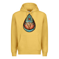 Antique Gold teardrop tooled leather bullskull earrings Premium Hoodie - Jasminsmagicworld