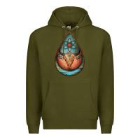 Army Green teardrop tooled leather bullskull earrings Premium Hoodie - Jasminsmagicworld