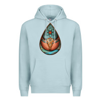 Blue Mist teardrop tooled leather bullskull earrings Premium Hoodie - Jasminsmagicworld