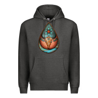 Charcoal Heather teardrop tooled leather bullskull earrings Premium Hoodie - Jasminsmagicworld