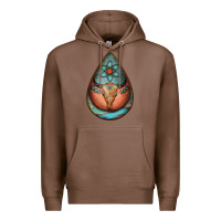 Chestnut teardrop tooled leather bullskull earrings Premium Hoodie - Jasminsmagicworld