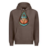 Coffee teardrop tooled leather bullskull earrings Premium Hoodie - Jasminsmagicworld