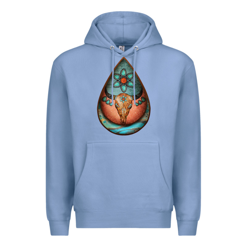 Teardrop Tooled Leather Bullskull Earrings Premium Hoodie by Jasminsmagicworld | Teevron