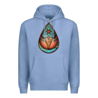 Colony Blue teardrop tooled leather bullskull earrings Premium Hoodie - Jasminsmagicworld