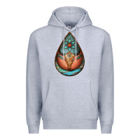 Heather Grey teardrop tooled leather bullskull earrings Premium Hoodie - Jasminsmagicworld