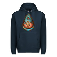 Navy teardrop tooled leather bullskull earrings Premium Hoodie - Jasminsmagicworld