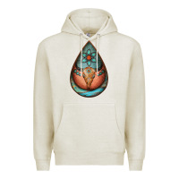 Oatmeal Heather teardrop tooled leather bullskull earrings Premium Hoodie - Jasminsmagicworld
