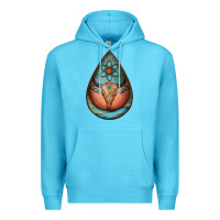 Ocean Blue teardrop tooled leather bullskull earrings Premium Hoodie - Jasminsmagicworld