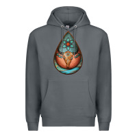 Rock teardrop tooled leather bullskull earrings Premium Hoodie - Jasminsmagicworld