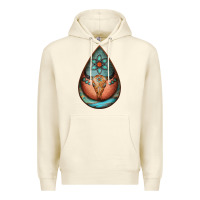 Sandshell teardrop tooled leather bullskull earrings Premium Hoodie - Jasminsmagicworld