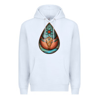 White teardrop tooled leather bullskull earrings Premium Hoodie - Jasminsmagicworld