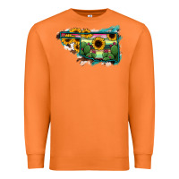 Carrot Oklahoma Map Sunflower Cactus Serape Premium Sweatshirt - RanaPortraitStore