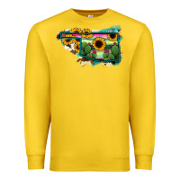 Lemon Oklahoma Map Sunflower Cactus Serape Premium Sweatshirt - RanaPortraitStore