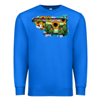 True Royal Oklahoma Map Sunflower Cactus Serape Premium Sweatshirt - RanaPortraitStore