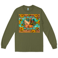 Army Green Fall coop animals pumpkin Long Sleeve Tee - Artiststas