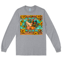 Heather Grey Fall coop animals pumpkin Long Sleeve Tee - Artiststas