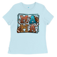 Baby Blue American Football Mama Mother's Day Ladies Tee - LillyAllenDesigns