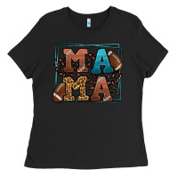 Black American Football Mama Mother's Day Ladies Tee - LillyAllenDesigns