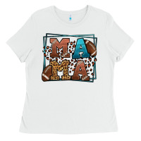 White American Football Mama Mother's Day Ladies Tee - LillyAllenDesigns