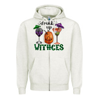 Oatmeal Heather drink up withces halloween Zipper Hoodie - RanaPortraitStore