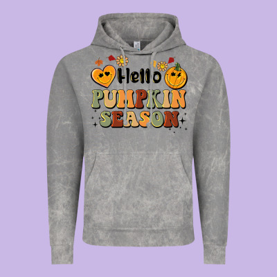 Hello Pumpkin Season Vintage Hoodie Designed By Barkaloodesign