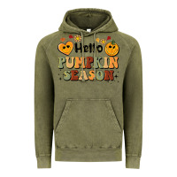 Vintage Olive hello pumpkin season Vintage Hoodie - BarkalooDesign
