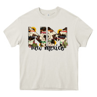 Cream new mexico state cowhide serape cactus Heavy Core Tee - RanaPortraitStore