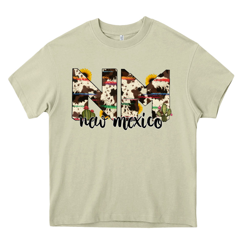 New Mexico State Cowhide Serape Cactus Heavy Core Tee by RanaPortraitStore | Teevron