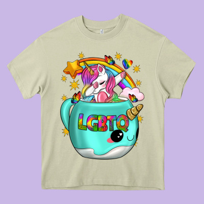 Lgbtq Unicorn And Narwhal Mug Heavy Core Tee Designed By Bundleandbundleshop