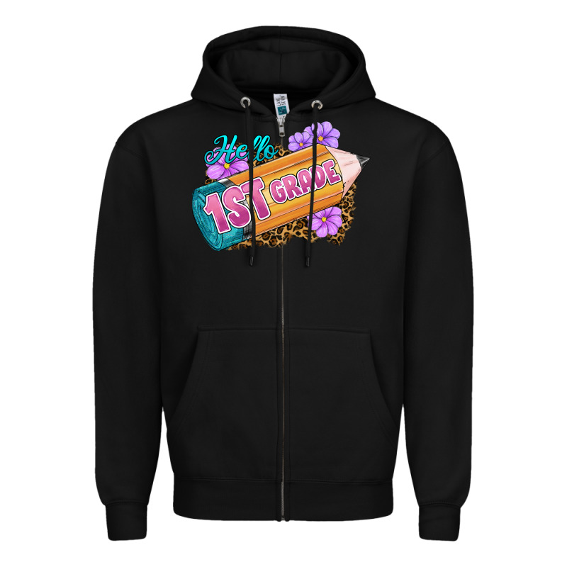 Hello 1st Grade Zipper Hoodie by RanaPortraitStore | Teevron